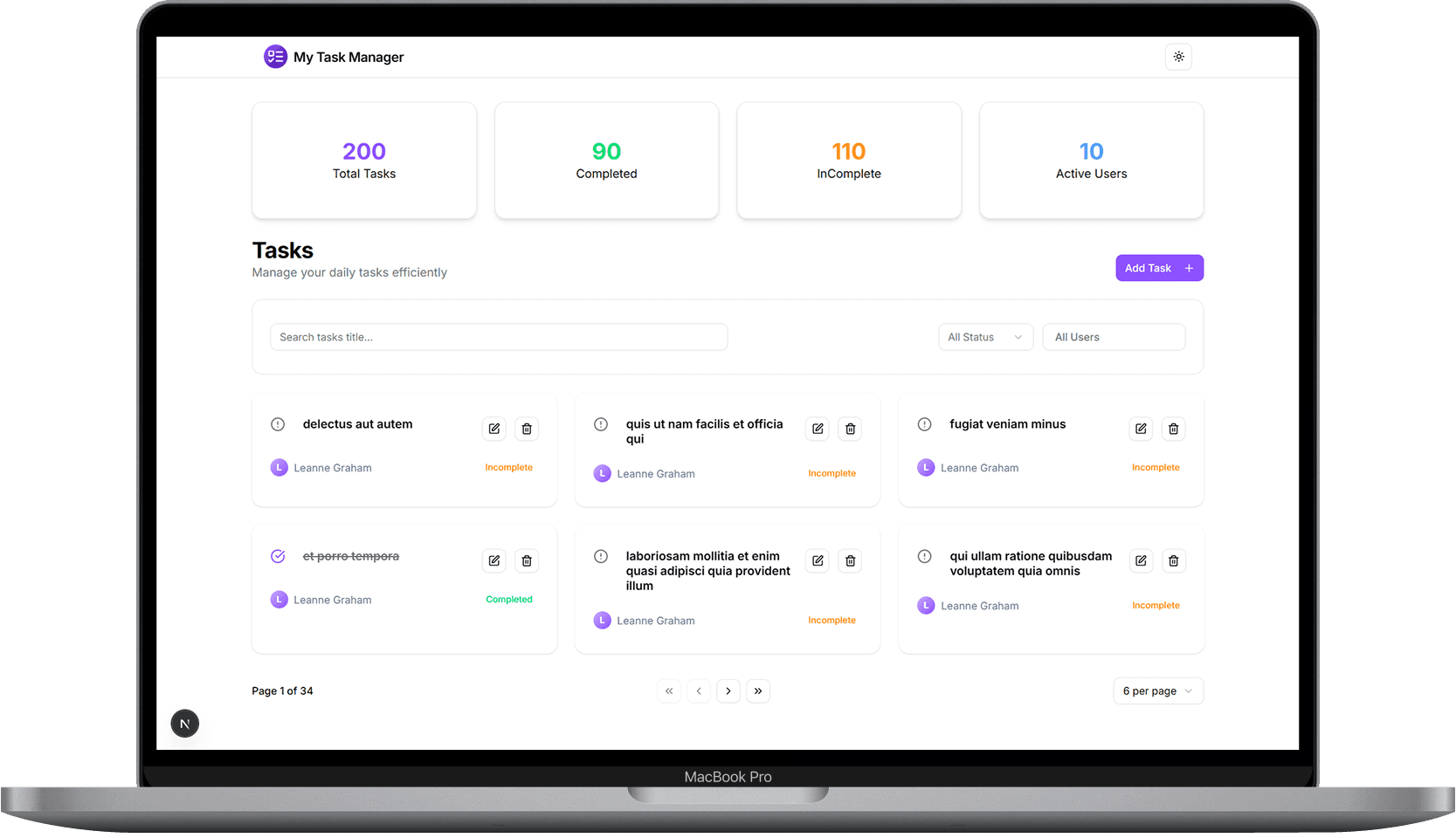 Task Manager Dashboard